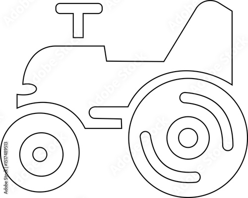 Tractor Icon Design with Editable Stroke. Suitable for Infographics, Web Pages, Mobile Apps, vector illustration. Agricultural tractor - transport for farm in flat style. on transparent background