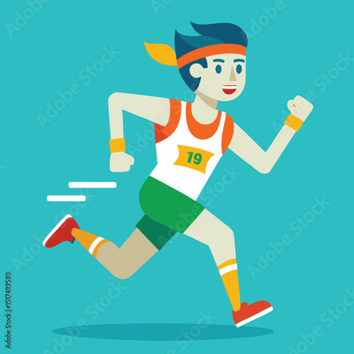 Marathon run vector