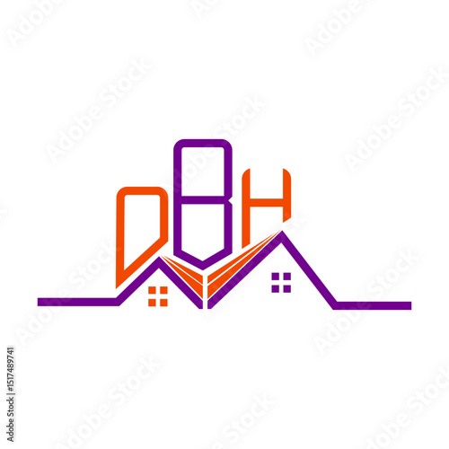 OBH Real State logo design, OBH simple and modern logo. OBH luxurious alphabet design