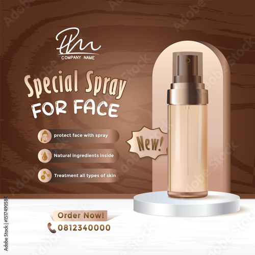 Special spray for face template design