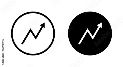 Free Download Rise arrow icon on black circle. Upward trend sign. Growth symbol. Increase concept - GFXLoad