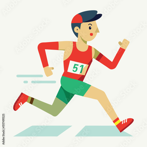 Marathon run vector