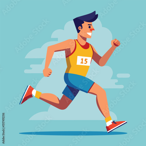 Marathon run vector