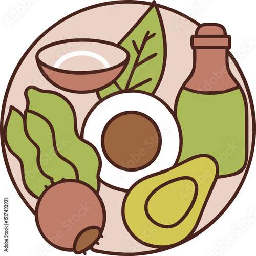 Group of fat food isolated.eps