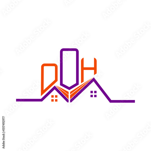 OOH Real State logo design, OOH simple and modern logo. OOH luxurious alphabet design