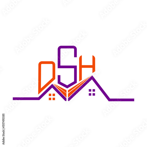 OSH Real State logo design, OSH simple and modern logo. OSH luxurious alphabet design