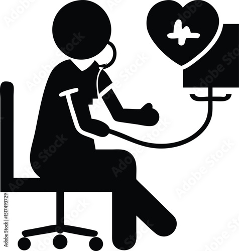 arafed-woman-sitting-on-a-chair-with-a-stethoscope.eps
