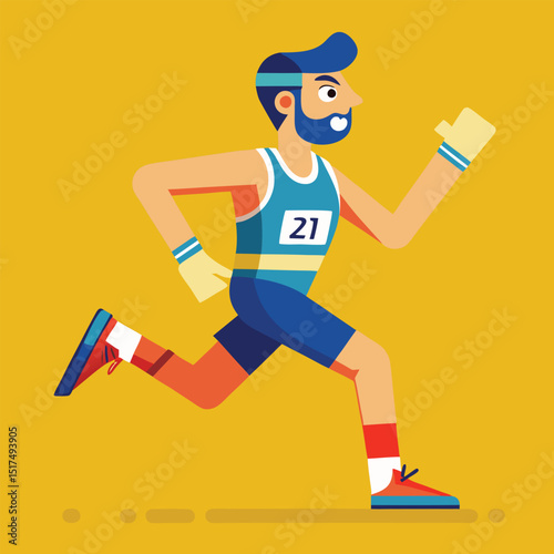 Marathon run vector