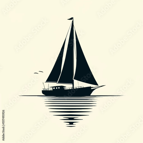 Vessels gracefully sail the vast blue ocean under a summer sky