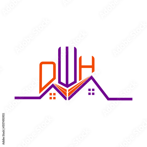 OWH Real State logo design, OWH simple and modern logo. OWH luxurious alphabet design