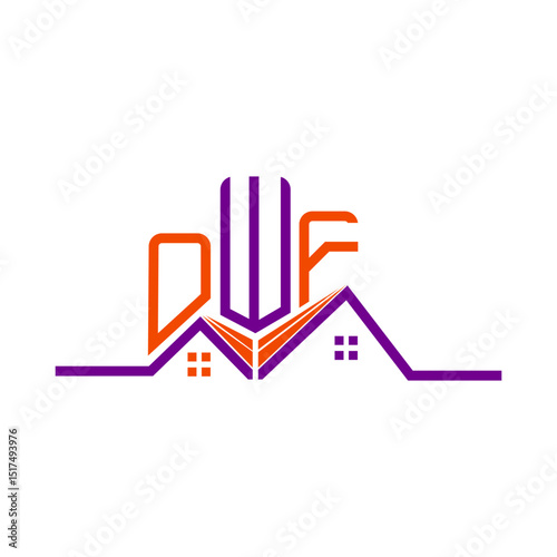 OWF Real State logo design, OWF simple and modern logo. OWF luxurious alphabet design