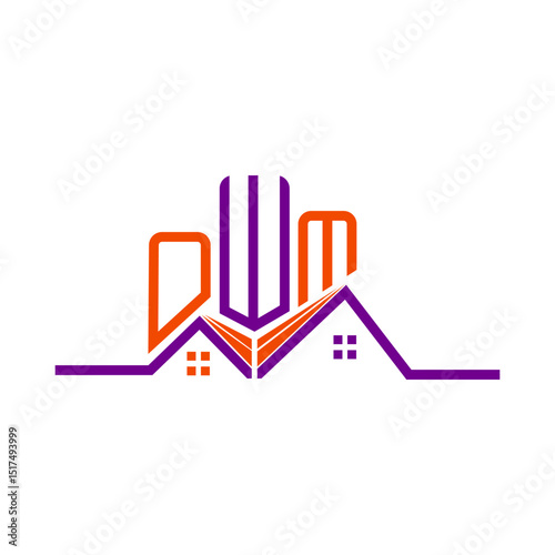 OWM Real State logo design, OWM simple and modern logo. OWM luxurious alphabet design