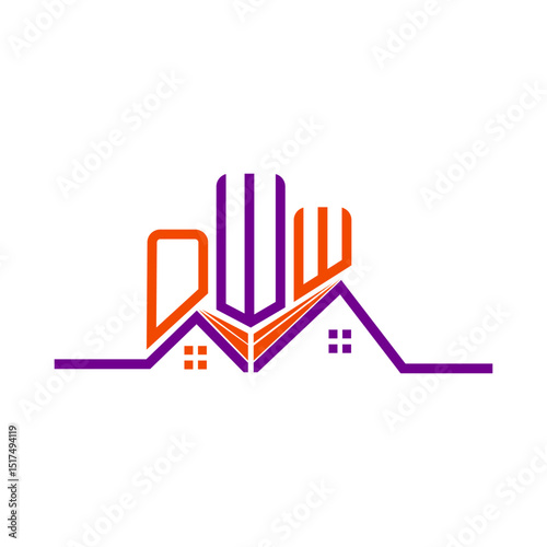 OWW Real State logo design, OWW simple and modern logo. OWW luxurious alphabet design