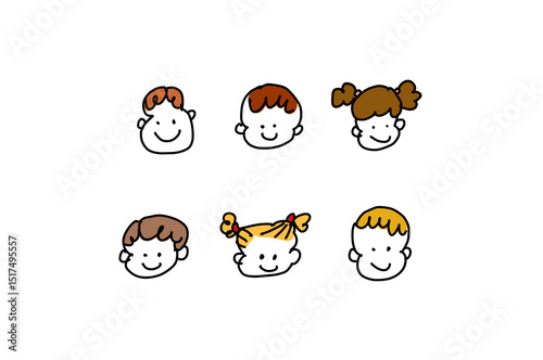 子供の顔セット