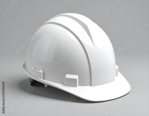 mockup of a plain white construction project helmet