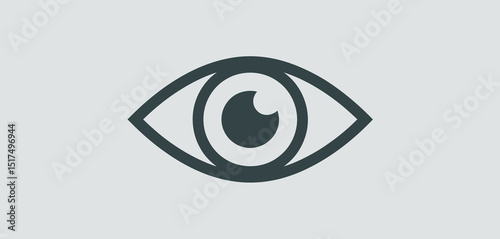 Simple Dark Gray Eye Icon on Light Gray Background