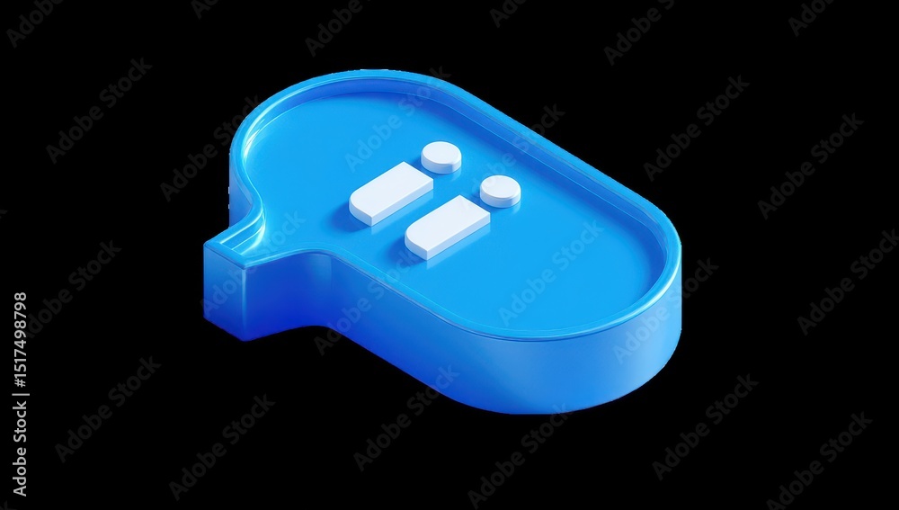 Fototapeta premium 3D rendered blue speech bubble icon with white two-person symbol