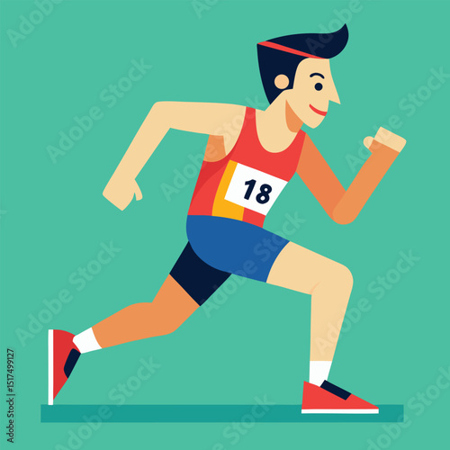 Marathon run vector