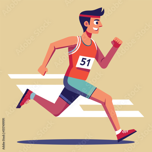 Marathon run vector