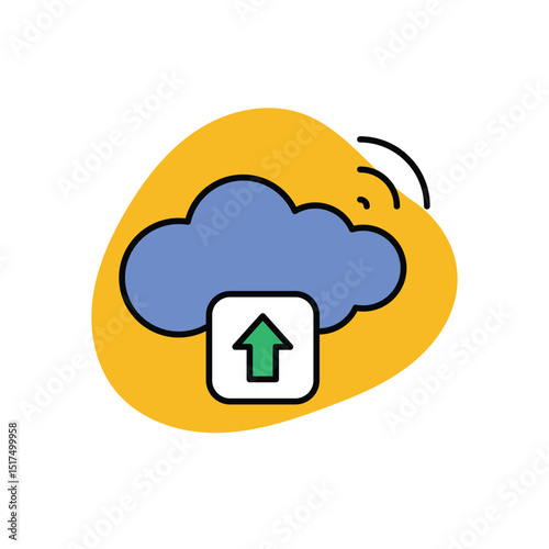 Cloud Upload Icon vector stock illustration