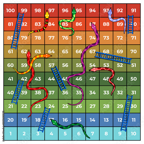 snakes and ladders game vector illustration