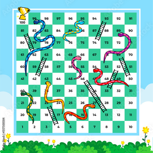 snakes and ladders game board