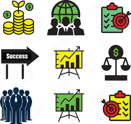 Business Growth & Strategy Icon Set