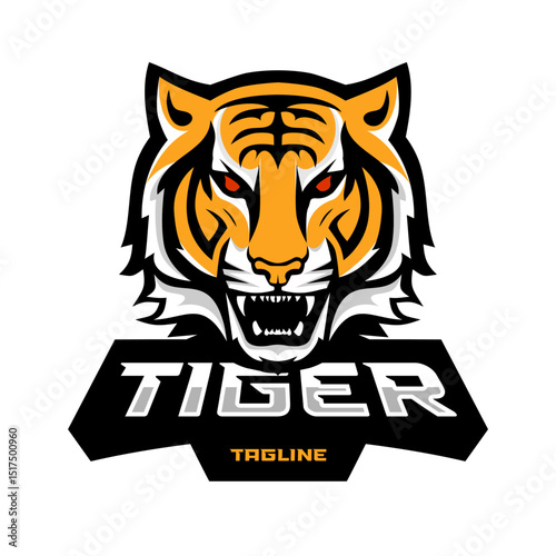 tiger head mascot logo design
