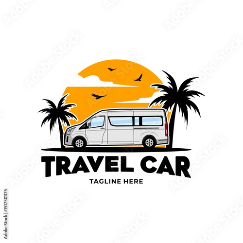 travel van car logo design