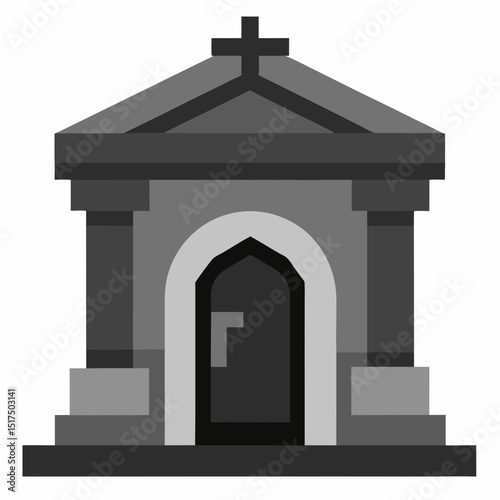 black and white church