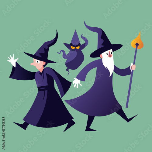 witch with broom