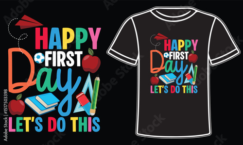 Back to school colorful t shirt design