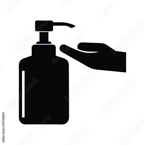 Hand Sanitizer Dispenser with Hand Silhouette for Hygiene Promotion silhouette
