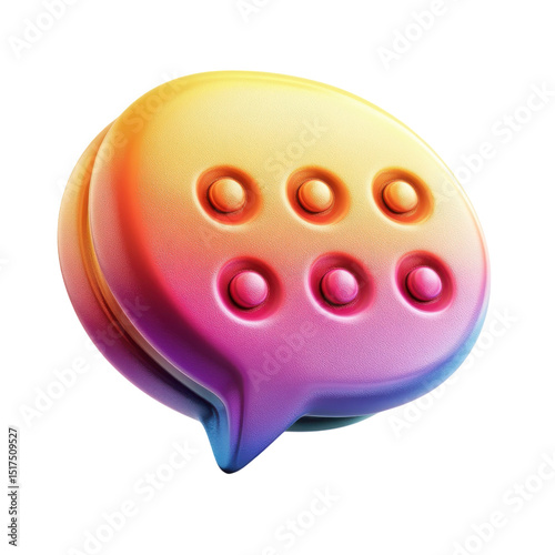 Wallpaper Mural A vibrant 3D textured chat bubble representing digital conversation and on transparent background Torontodigital.ca
