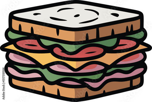 Mouthwatering sandwich Isolated in white background
