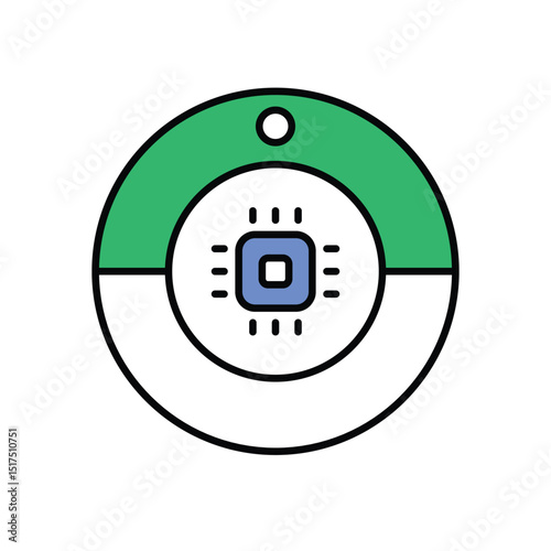 Circle Chip Icon vector stock illustration