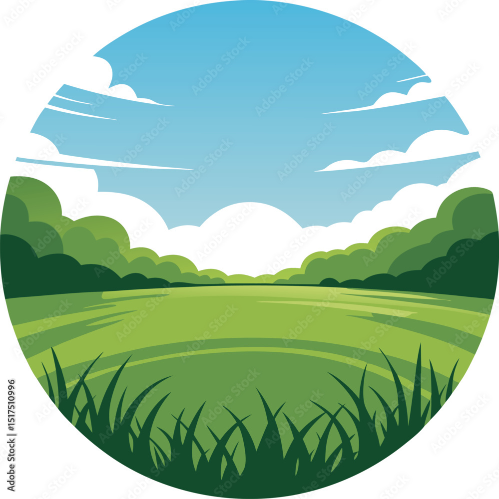 Obraz premium Serene Circular Landscape