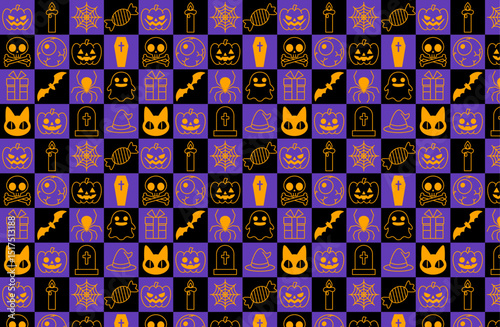 ハロウィンシームレスパターン背景ベクターイラスト素材