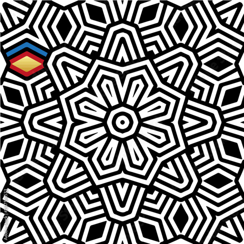 Geometric ethnic floral black white pattern. Template, stencil for laser cutting metal, wood carving, coloring, stained glass, logo. Ornaments of the East, Asia, India, Mexico, Aztec, Peru.