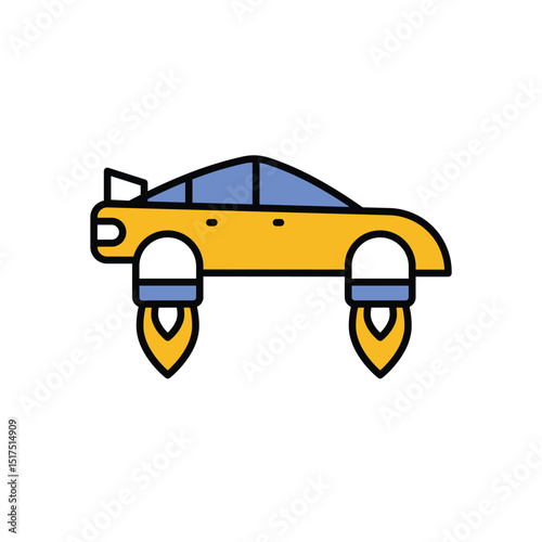 Flying Car Icon vector stock illustration