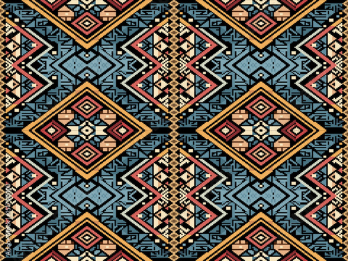 Tribal Farblic traditional seamless pattern 