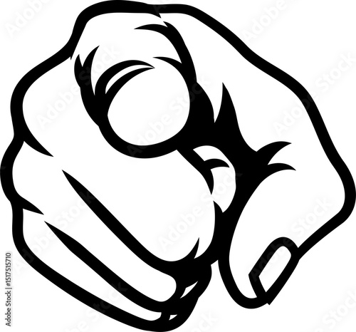 Valokuva Hand Pointing Finger At You Cartoon Illustration