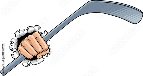 Hand holding Ice Hockey Sti...