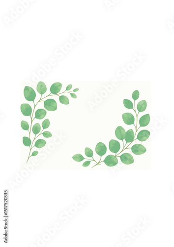 Eucalyptus Leaves Corner Frame