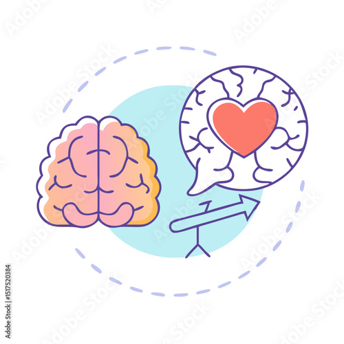 Illustration depicting the interplay between emotions or heart and rational thought