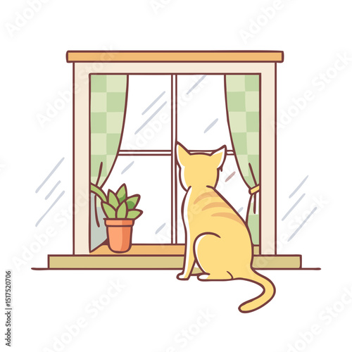 An orange cat gazes wistfully out of a window at the world