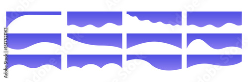 Modern separator headers collection. Set of divided shapes. Vector