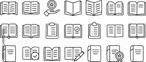 Guideline Icons Editable Manual Instruction Line Vector Pack