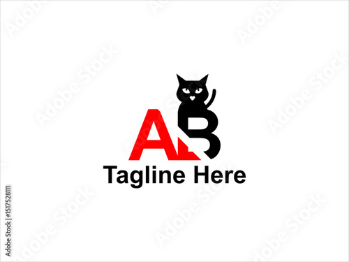 Cat letter logo design vector illustration