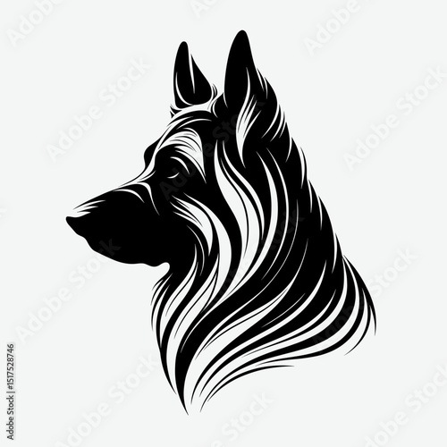 German Shepherd stylized vector